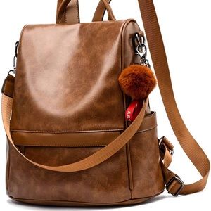 Women backpack purse leather